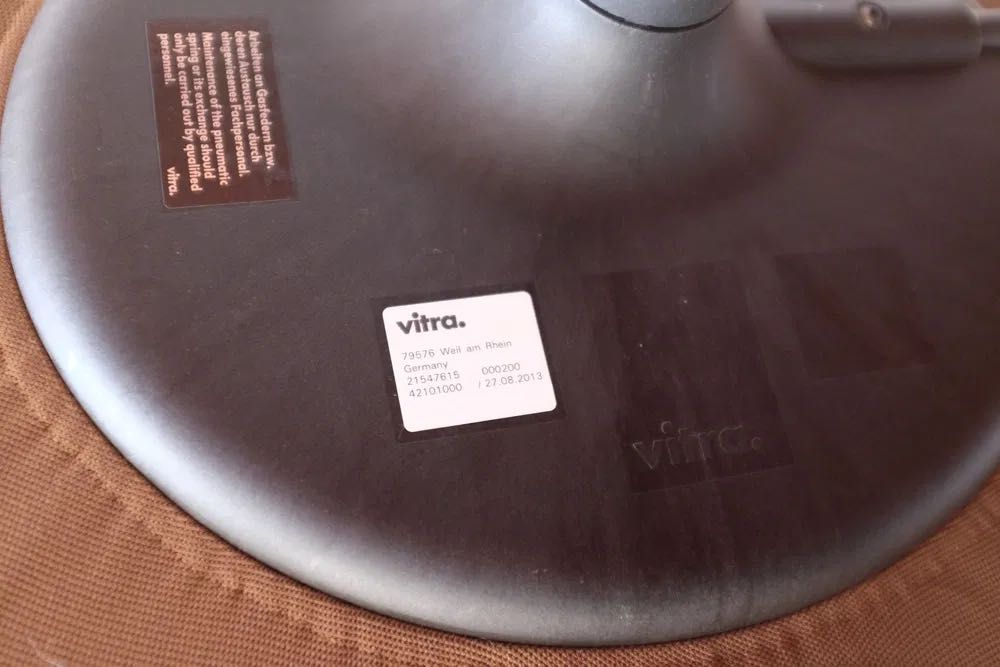 Vitra Pivot cadeira alta, Antonio Citterio, impecável, tecido castanho