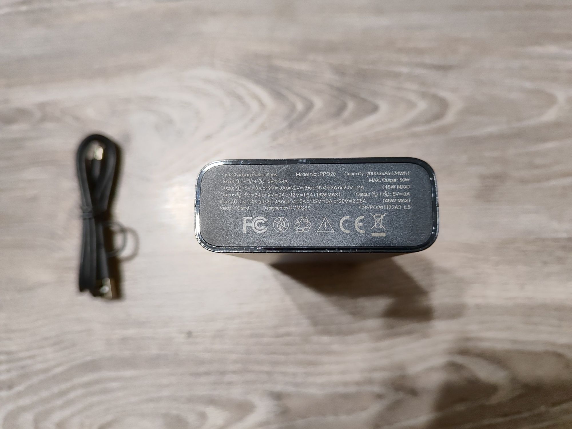 Павербанк powerbank для ноутбука ROMOSS 50W повербанк 20000mah PD USB