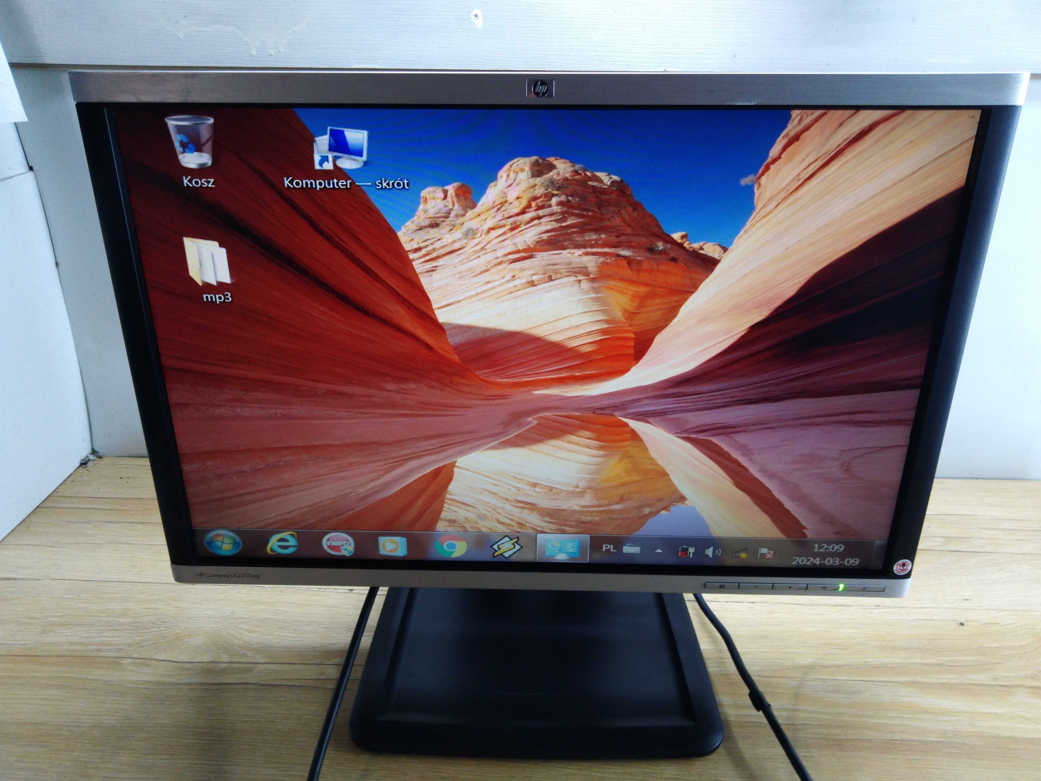 Monitor LCD 22 HP Obracany VGA DVI DISPLAY USB HD Regulowany