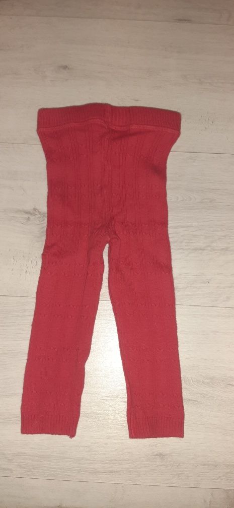 Ciepłe na wiosnę jesień legginsy rajstopowe getry r. 9-12 m-cy, 74-80
