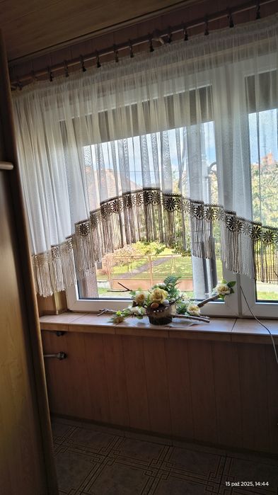 Okazja.Śliczna firanka kremowa z gepiora