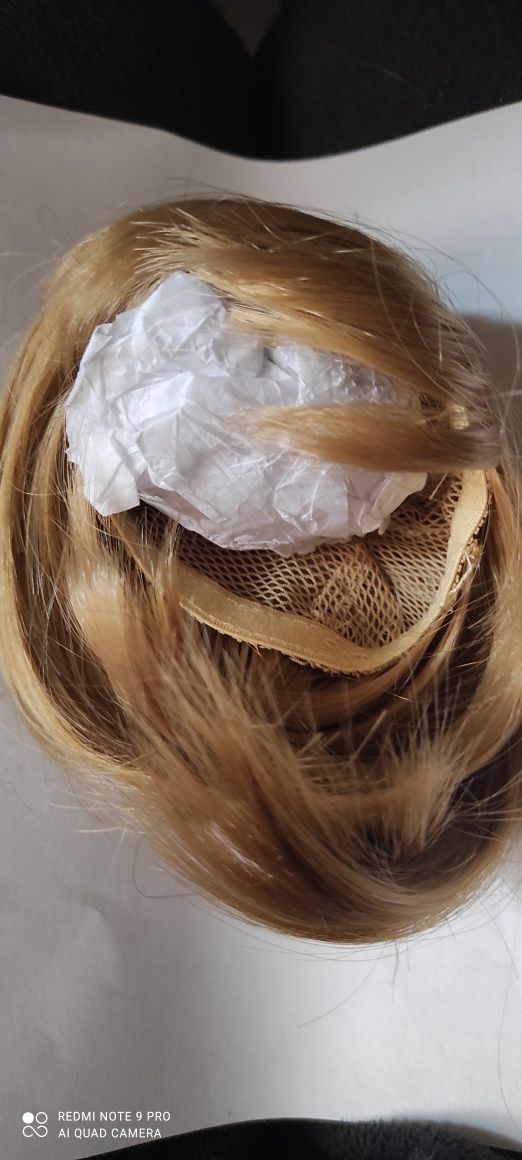 Peruka dla lalki bjd 1/3 rudawy blond