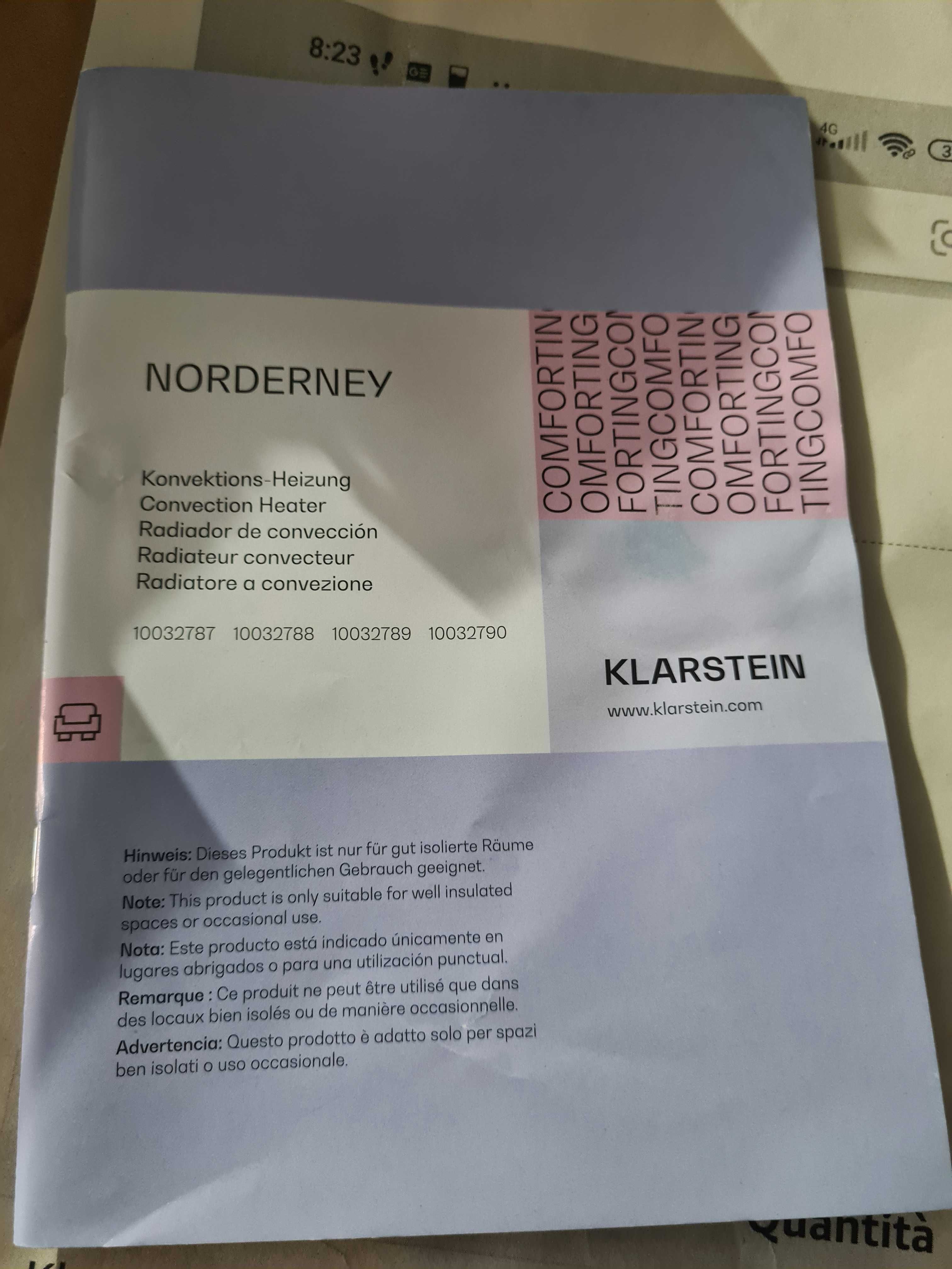 Grzejnik konwektorowy Klarstein 1000 W biały