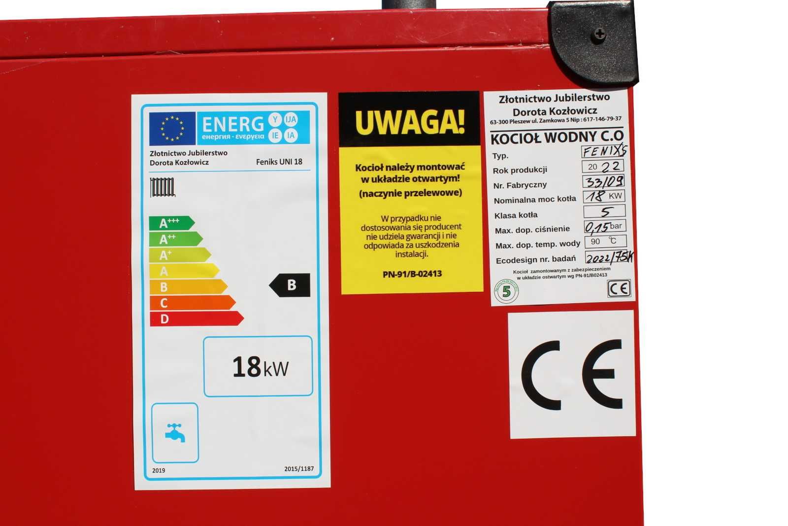 KOCIOŁ Węgiel 18 kW. Klasa 5 Piece KOTŁY  Drewno  Chrust  Zasypowy