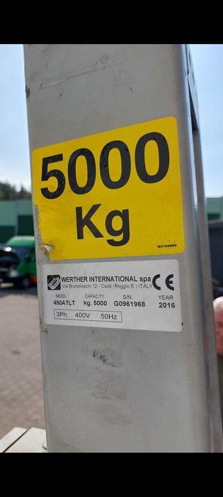 Podnośnik 4 kolumnowy, diagnostyczny 5 ton, dodatkowo nożycowy WERTHER
