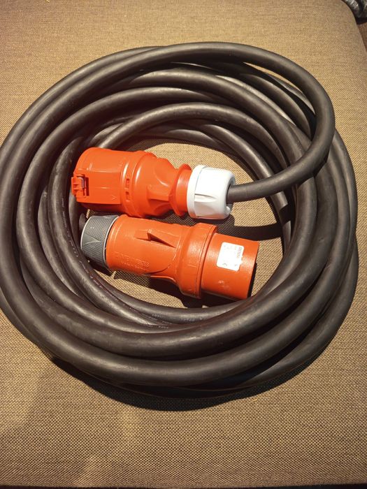 przedłużacz budowlany siłowy 32A 5x6  guma 15m