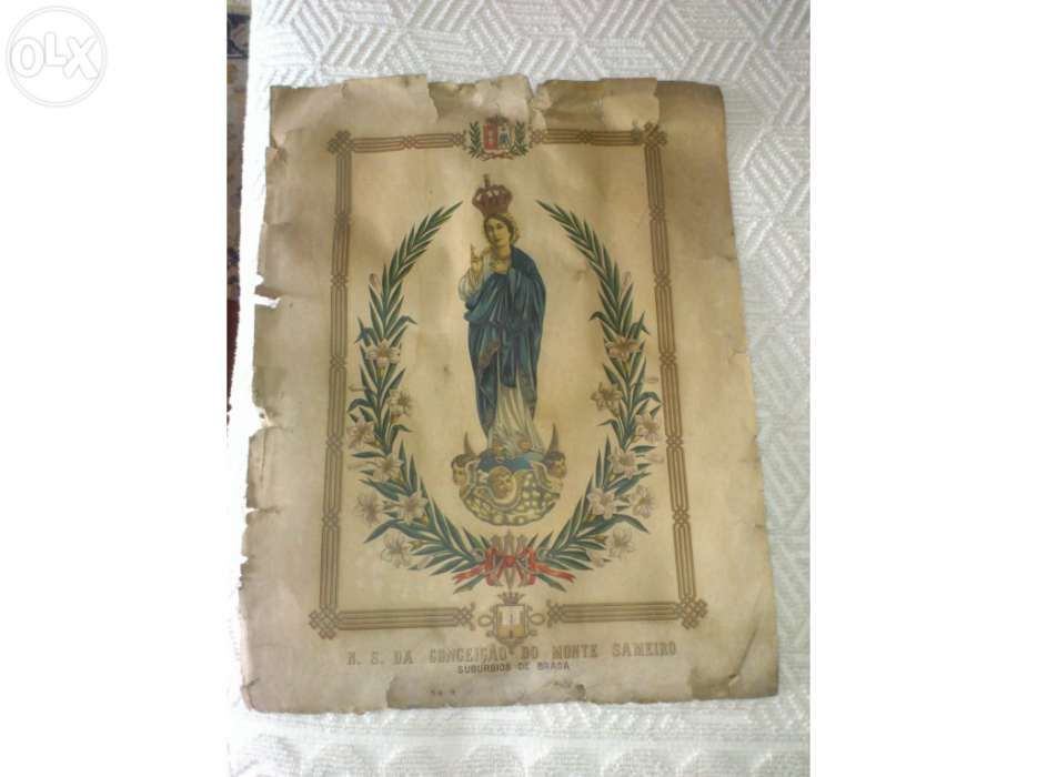Vendo quadro / gravura antiga da nossa senhora da conceição do monte