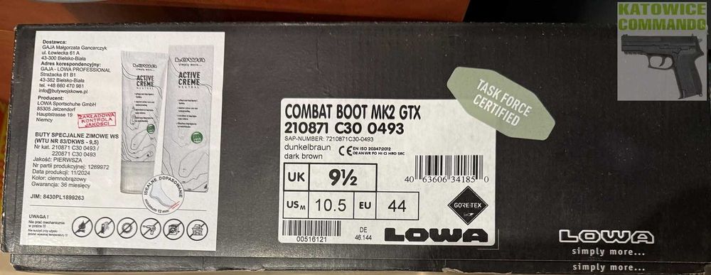 Buty Lowa MK2 GTX Combat Boot - Dark Brown / roz 44 / Nowe