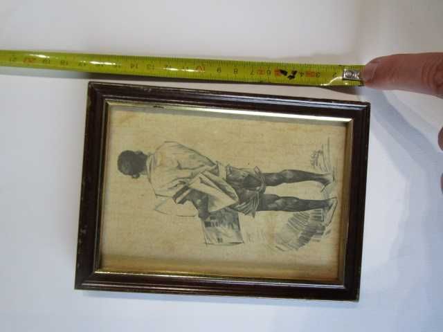 Hipólito de Andrade pequeno desenho com moldura Africa Étnico