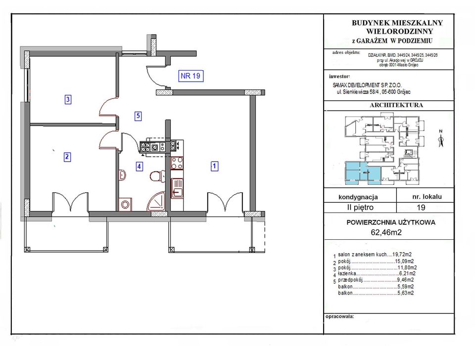 Ostatnie mieszkanie Akacjowa  62,46 m