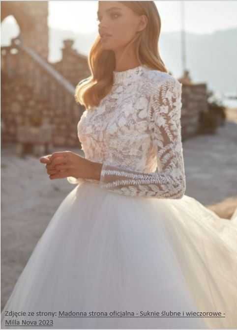 Piękna suknia ślubna Milla Nova, Amalfia, kupiona w Madonna