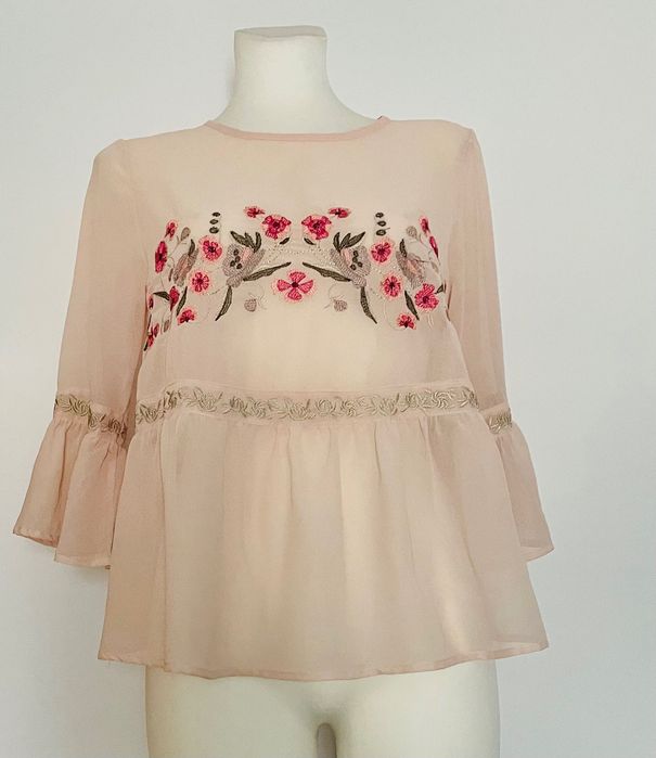 Bluzka damska koszulowa boho rozm. 38 kwiaty hippie