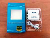 НОВЫЙ AV to VGA адаптер/переходник/конвертер видео 3RCA(тюльпаны)в ВГА