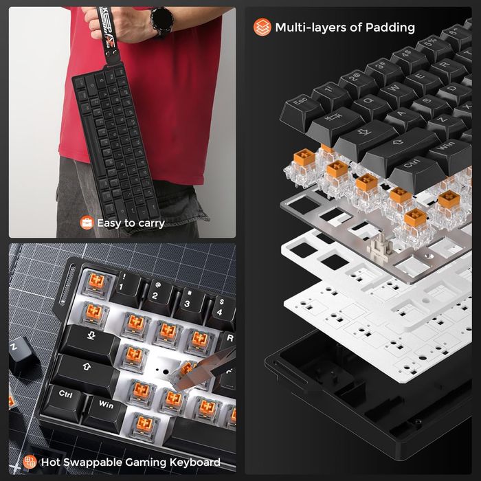 Iгрова магнітна клавіатура DAREU EK60 HE