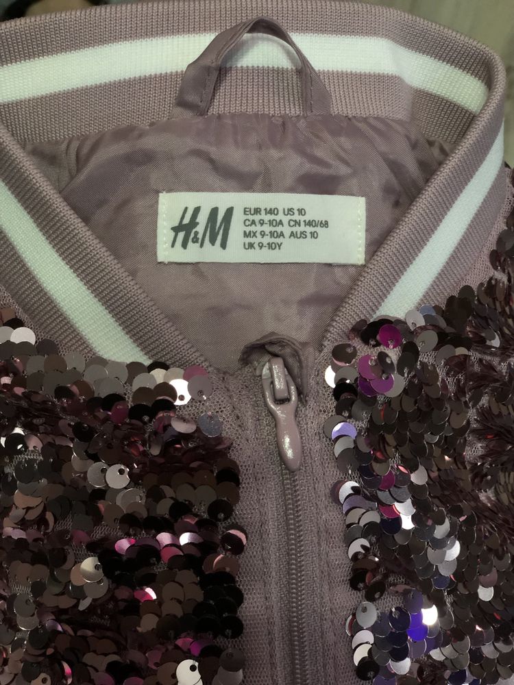 H&M розовый демисезонный бомбер
