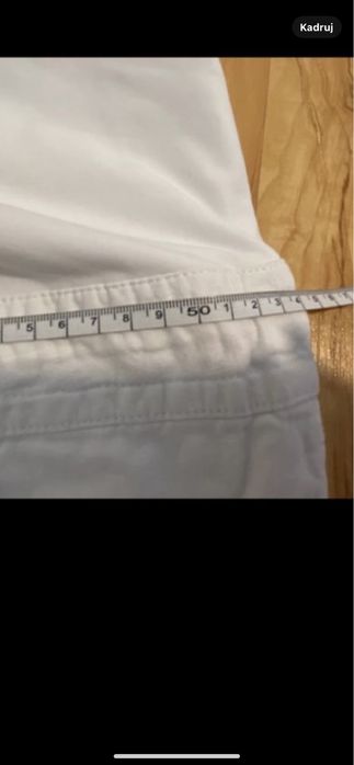 H&M mama białe długie spodnie ciążowe rozm 46 naturalny materiał