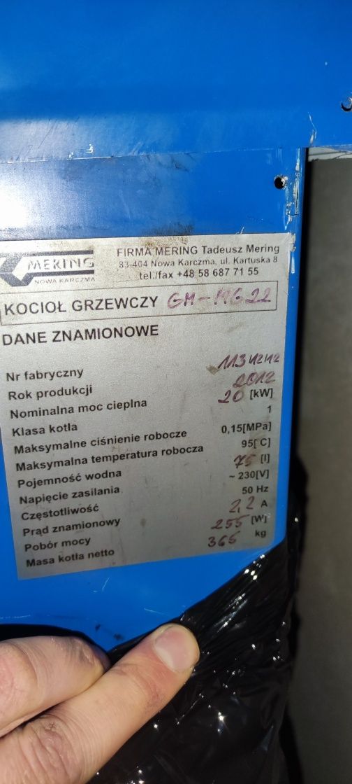 Części do pieca ekogroszek Mering 20KW