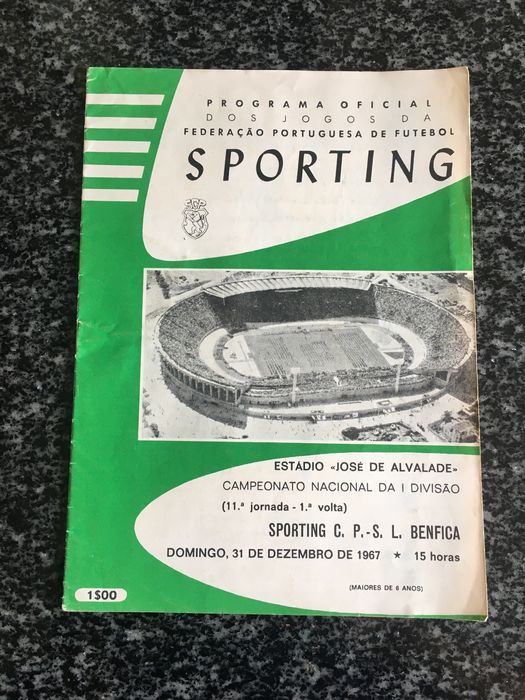 Futebol - Programa de Jogo - Época 1967/1968 - Sporting vs Benfica