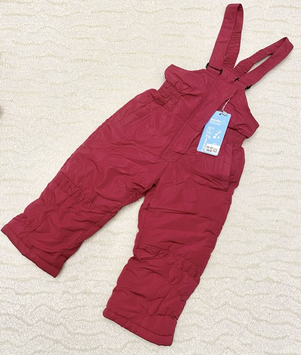 Зимовий/зимний напівкомбенізон для дівчинки/лижні штани 86-104