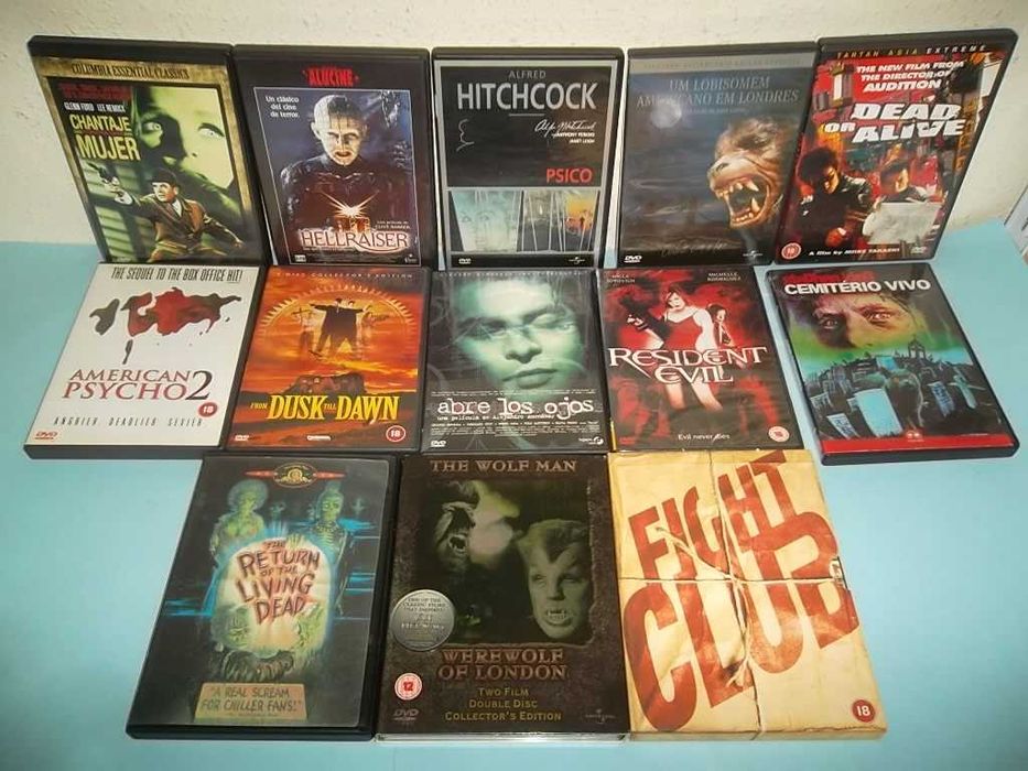 97 Filmes DVD Terror , FC e outros géneros, alguns muito raros