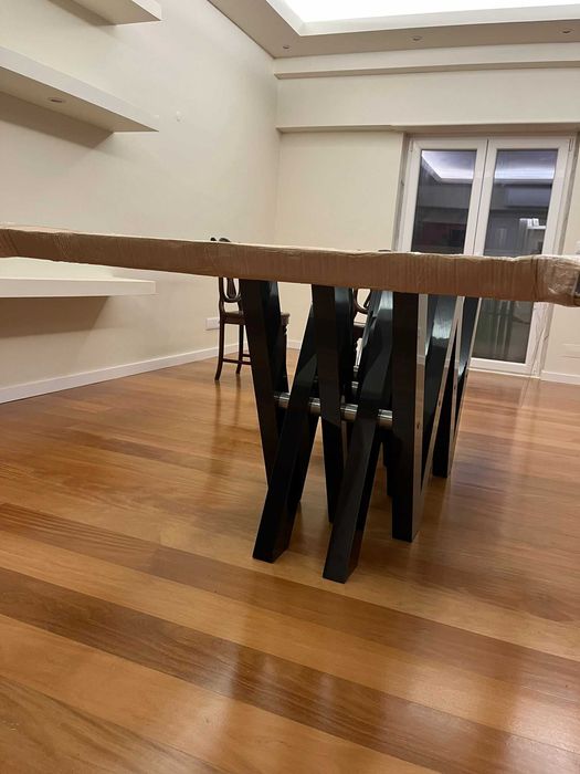 Mesa de jantar de vidro temperado 2.20 m x 1.20 m (Nova)