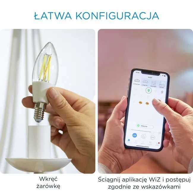 WiZ żarówka LED E14 4,9W Regulacja barwy światła sterowanie głosem