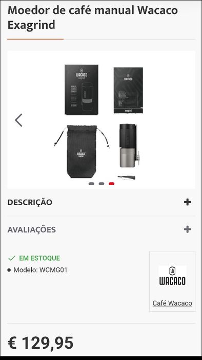 Moinho de café portátil.