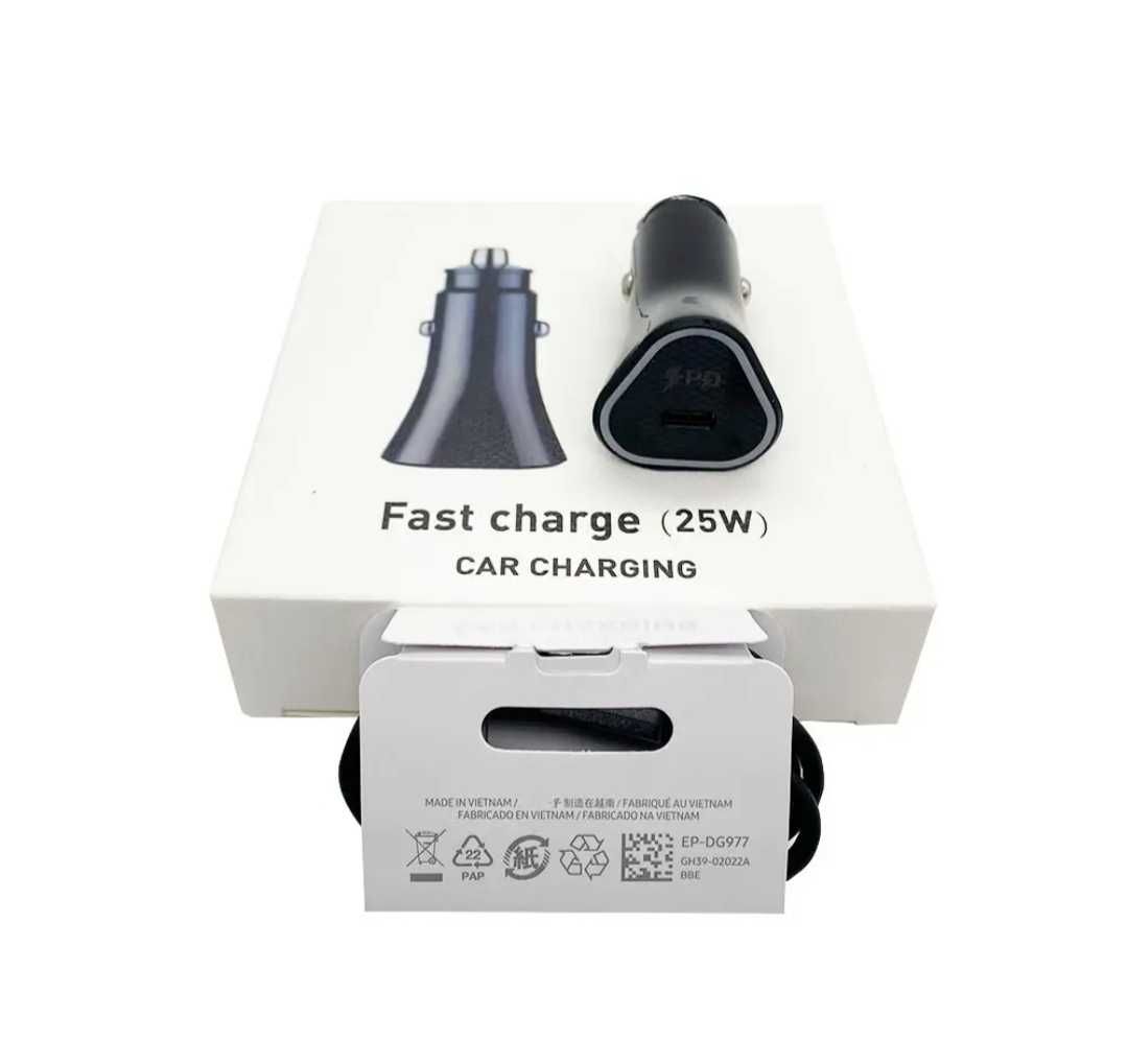 Szybka ładowarka samochodowa 25W USB typ C + kabel