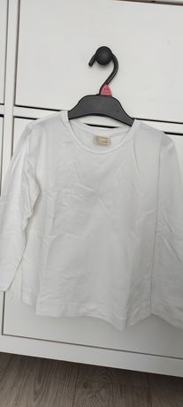 Biały longsleeve Zara soft collection 6lat