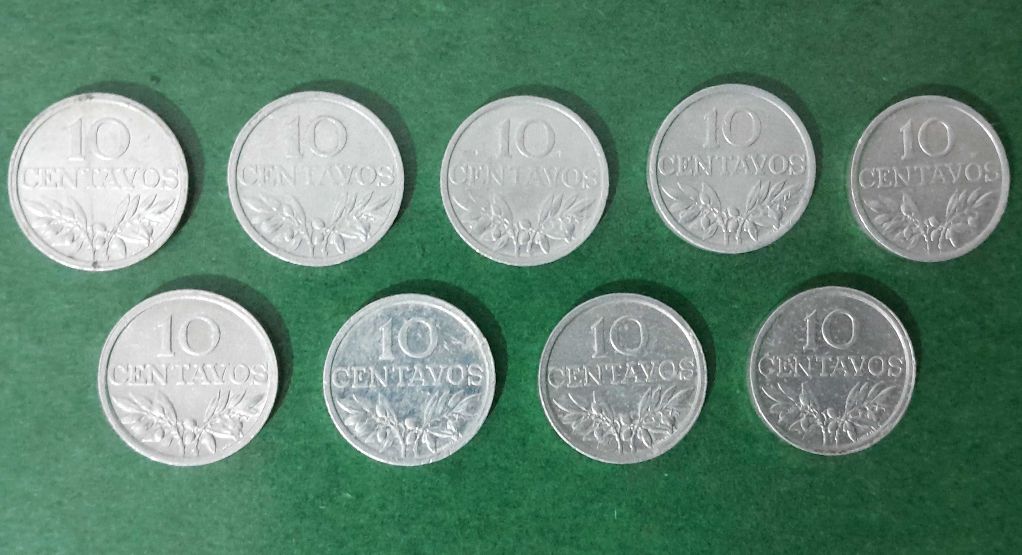 Moedas de 10 centavos 1971 a 1979 (alumínio) da República Portuguesa