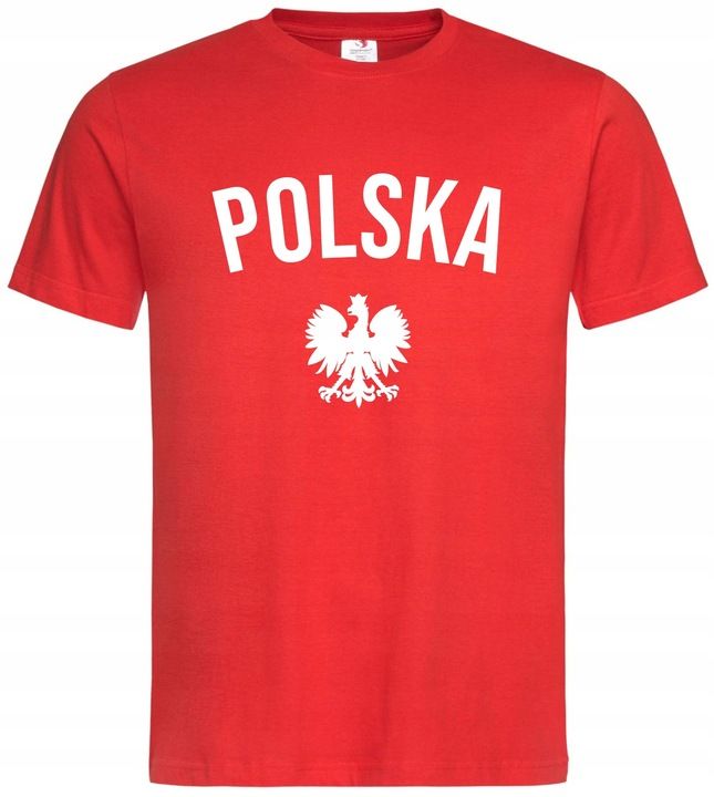 Koszulka męska kibica Reprezentacji Polski czerwona POLSKA z orłem XL