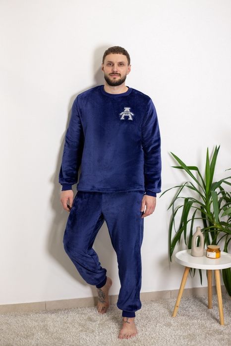 Махрова піжама чоловіча, махровая пижама мужская, теплая пижама плюш