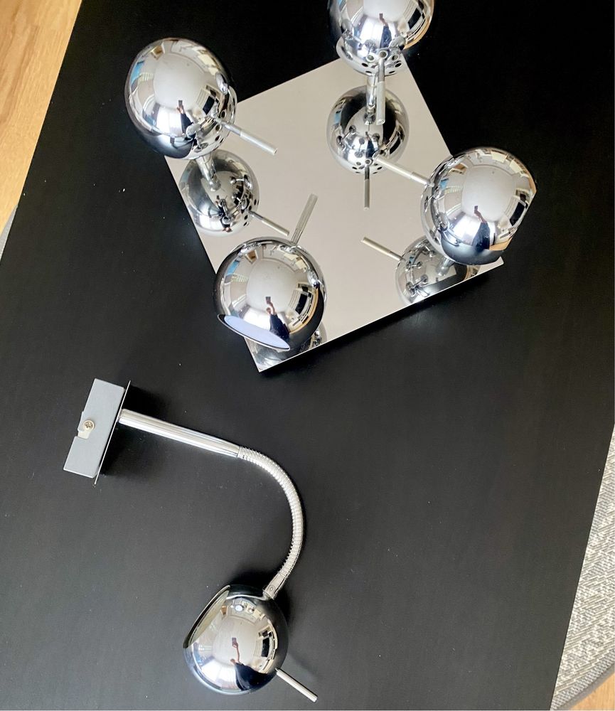 Lampa + kinkiet chrom
