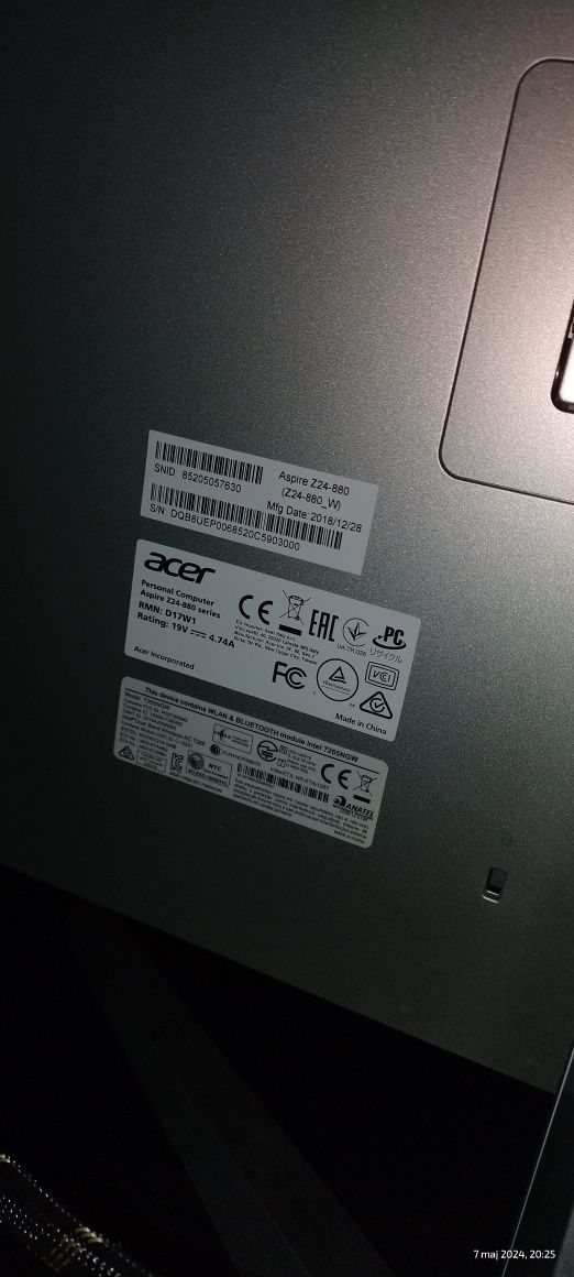 Acer Aspire Z 24. Dotykowy Ekran, wbudowany naped DVD.