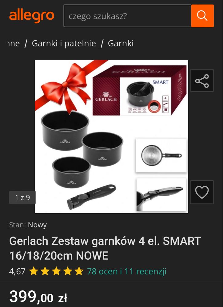 Garnki Gerlach Smart Nowe Zestaw