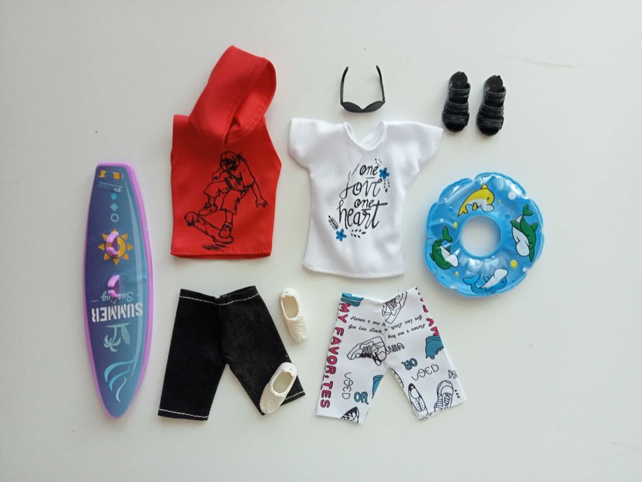 Ubranka dla lalki Ken plus buty dodatki