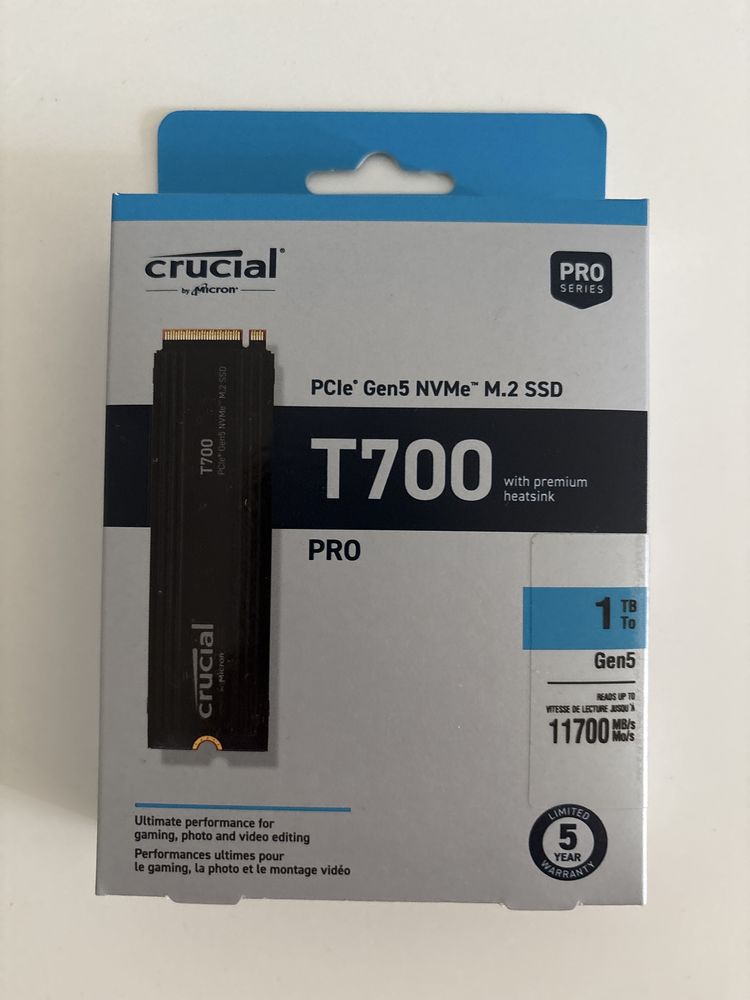 Dysk ssd Crucial t700 1TB gen 5 z radiatorem