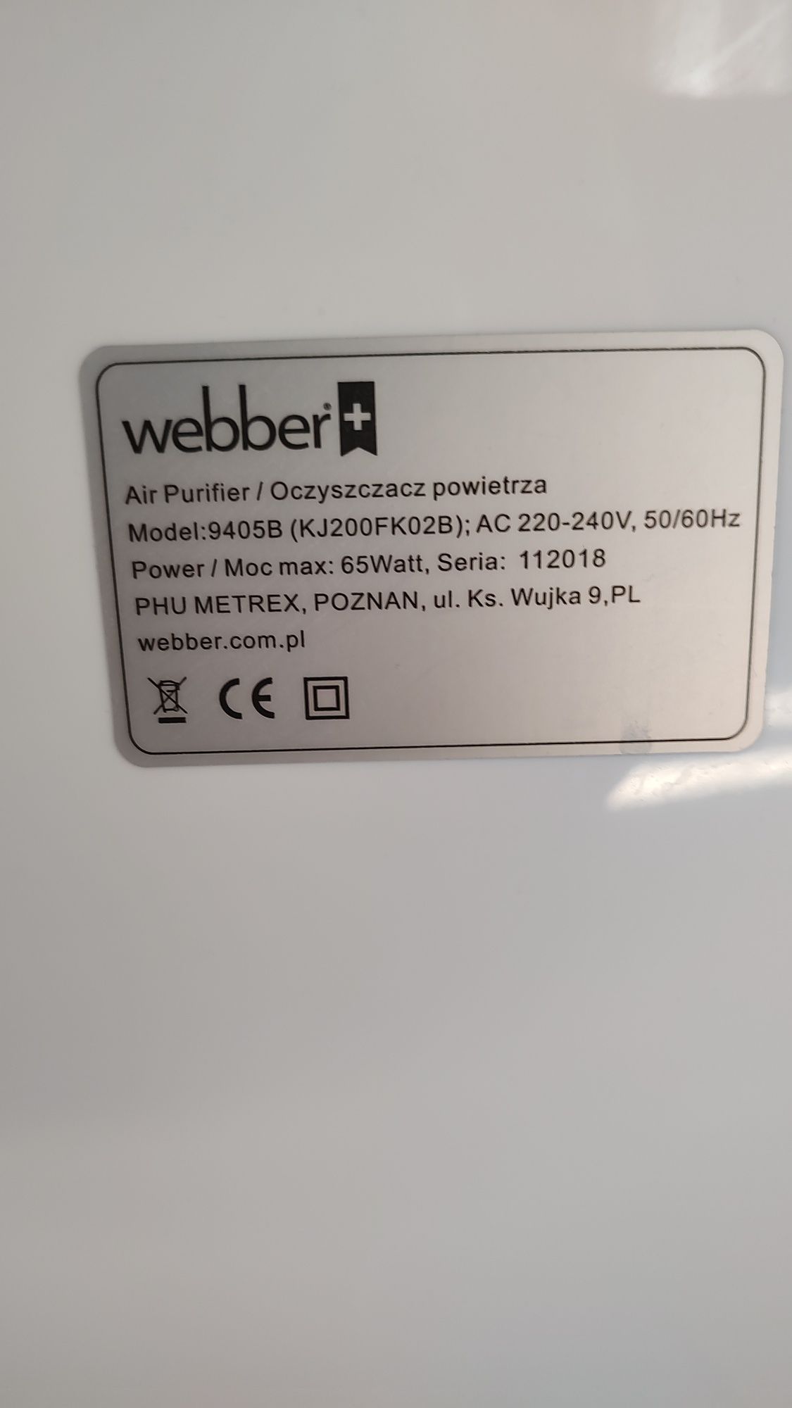 Oczyszczacz powietrza Webber AP9405B