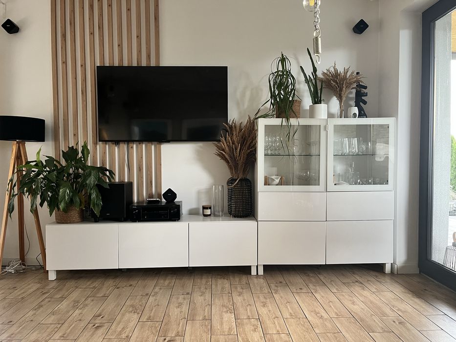 Zestaw mebli IKEA Besta fronty biały połysk
