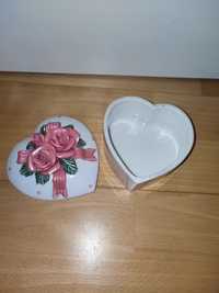 Ozdoba porcelanowa pojemnik serce szkatułka
