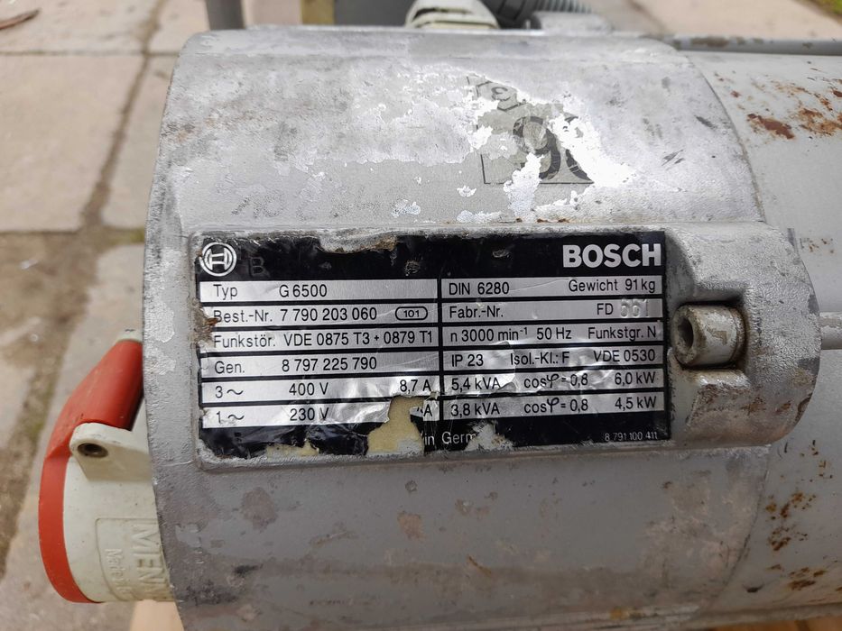 Agregat prądotwórczy Generator trójfazowy  Bosch G6500  Vanguard 14hp