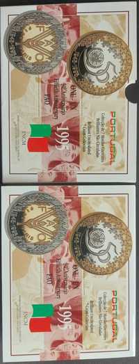 Coleção de 7 moedas correntes brilhantes não circuladas - 1995