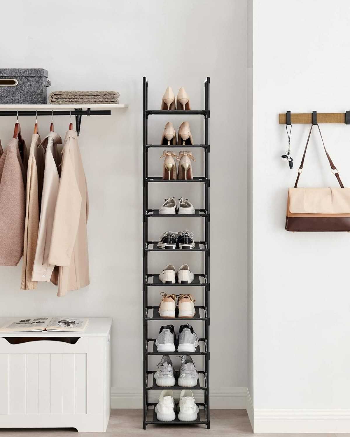 Regał na buty otwarta szafka na buty 33 x 33 x 173 cm organizer