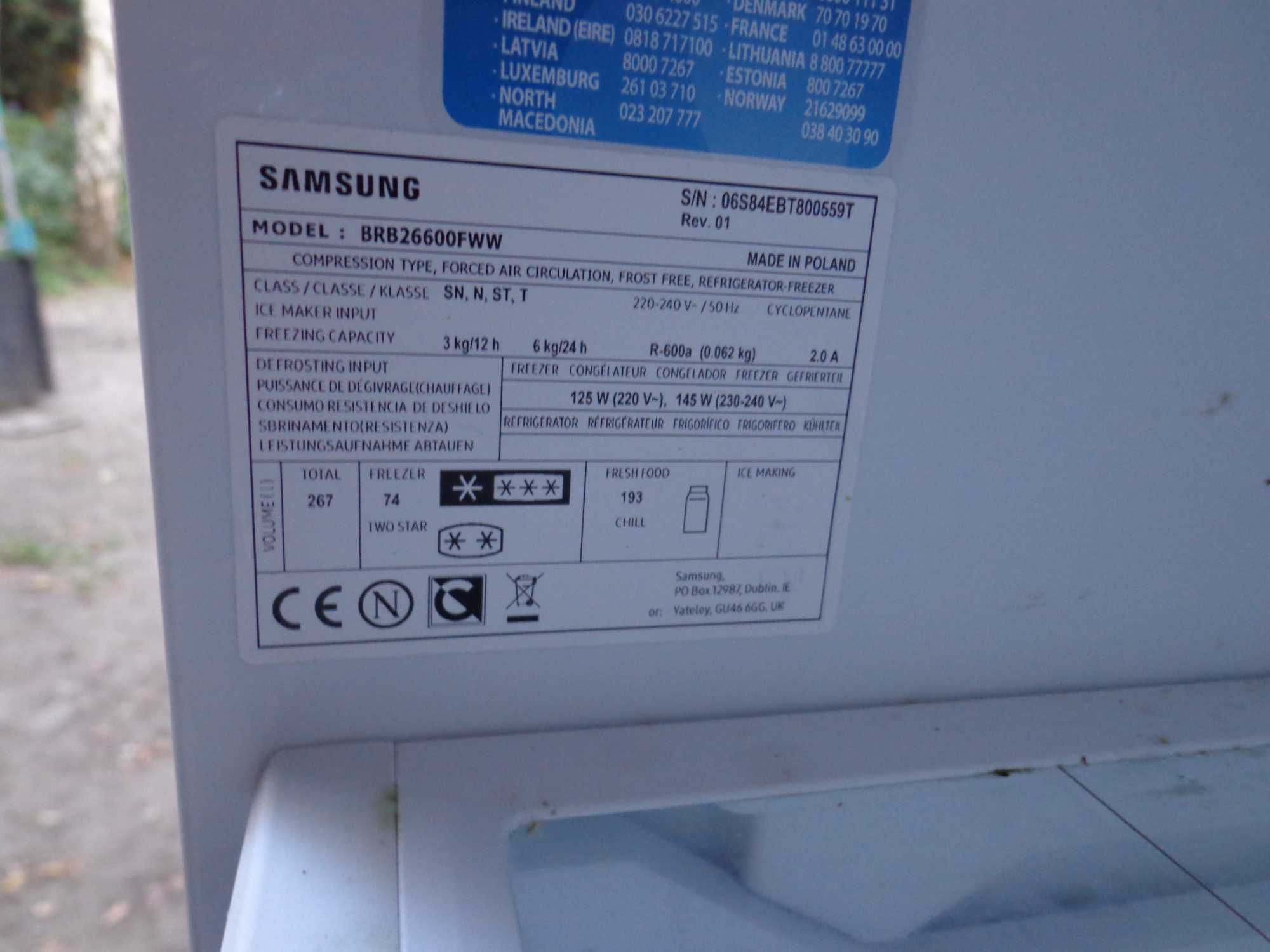 lod\owka samsung do zabudowy jak nowa