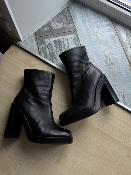 Жіночі шкіряні ботильони Zara 39 Кожаные ботинки