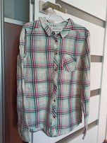 Koszula w kratkę długi rękaw H&M biała