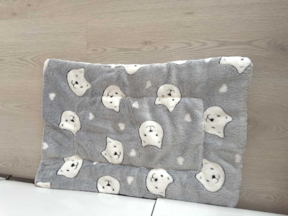 Ліжко/килимок для собак і котів, сірий з ведмедиками