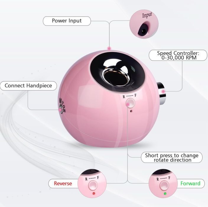 AZ GOGO Profi frezarka do paznokci, zestaw elektryczny, 30000 obr./min