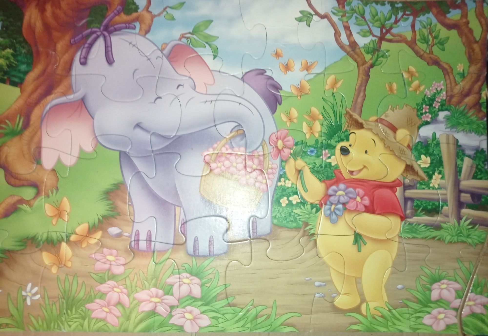 Kubuś Puchatek 4*puzzle maxi+klocki