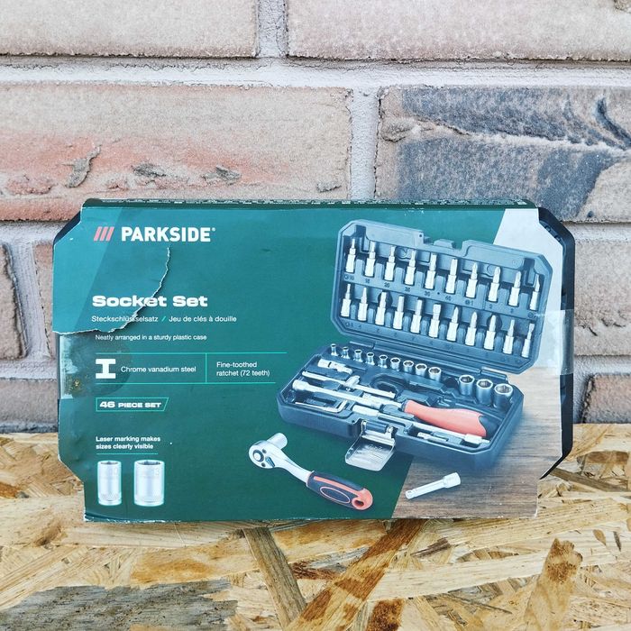 Parkside zestaw kluczy nasadowych 46 el. NOWY